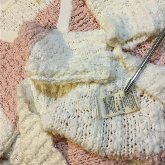 Free People Songbird White/White Stripe Boucle Knit Sweater - Picture 10 of 11